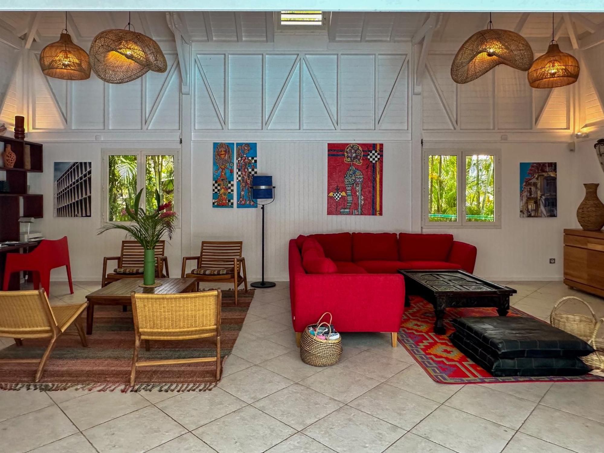 Villa Les Arbres Voyageurs Sur Les Hauts De Saint Francois מראה חיצוני תמונה